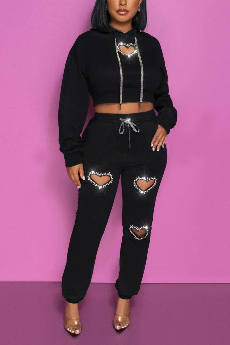 Cutout Hoodie Tracksuit Set